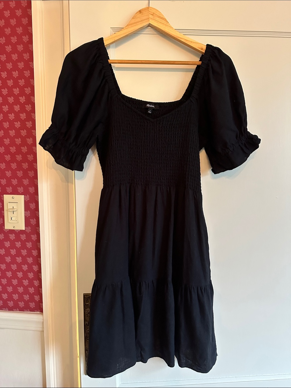 Linen-Blend Lucie Smocked Mini Dress